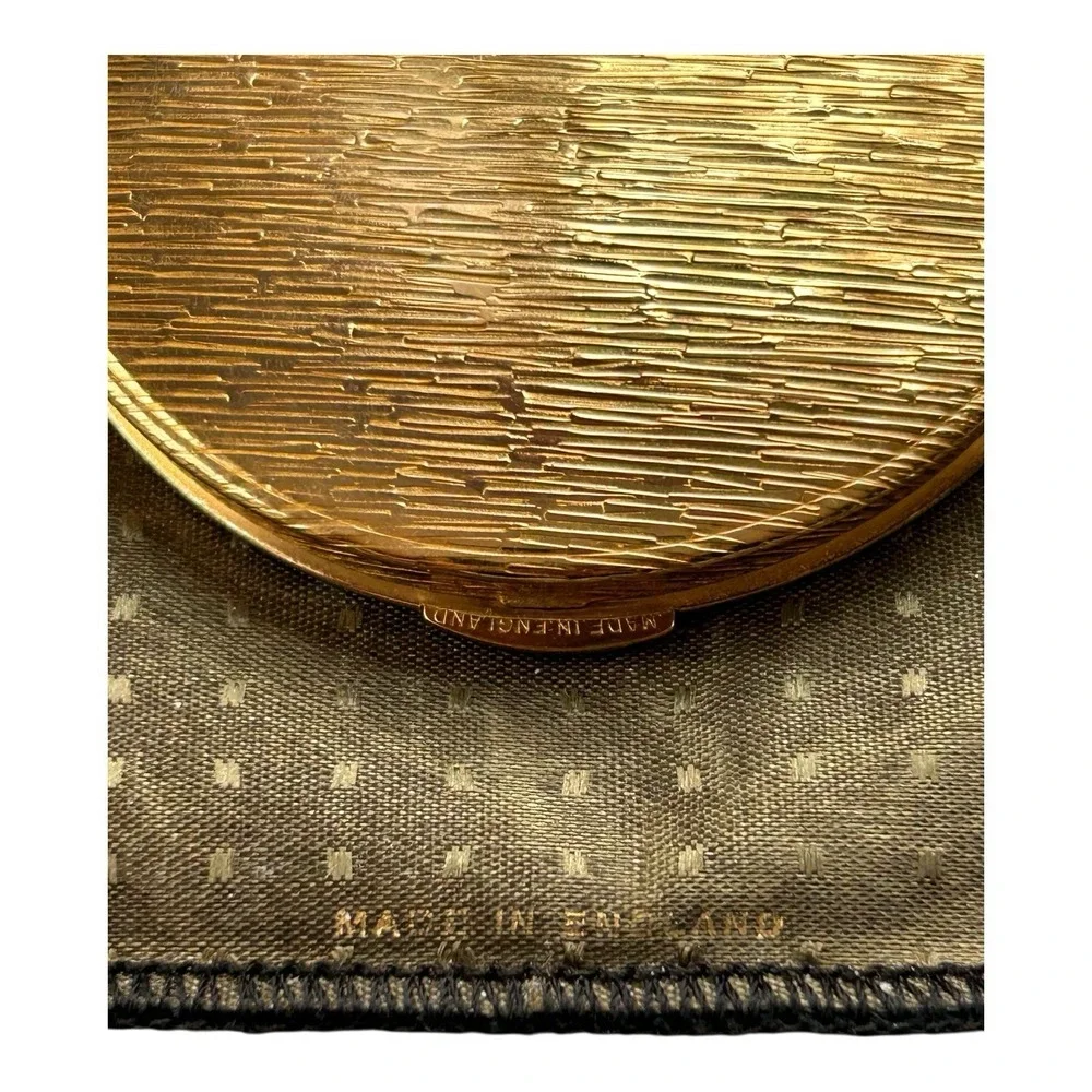 KIGU Caprice 1950's Loose Powder Compact with Sifter‎ Mirror Gold England w/case
